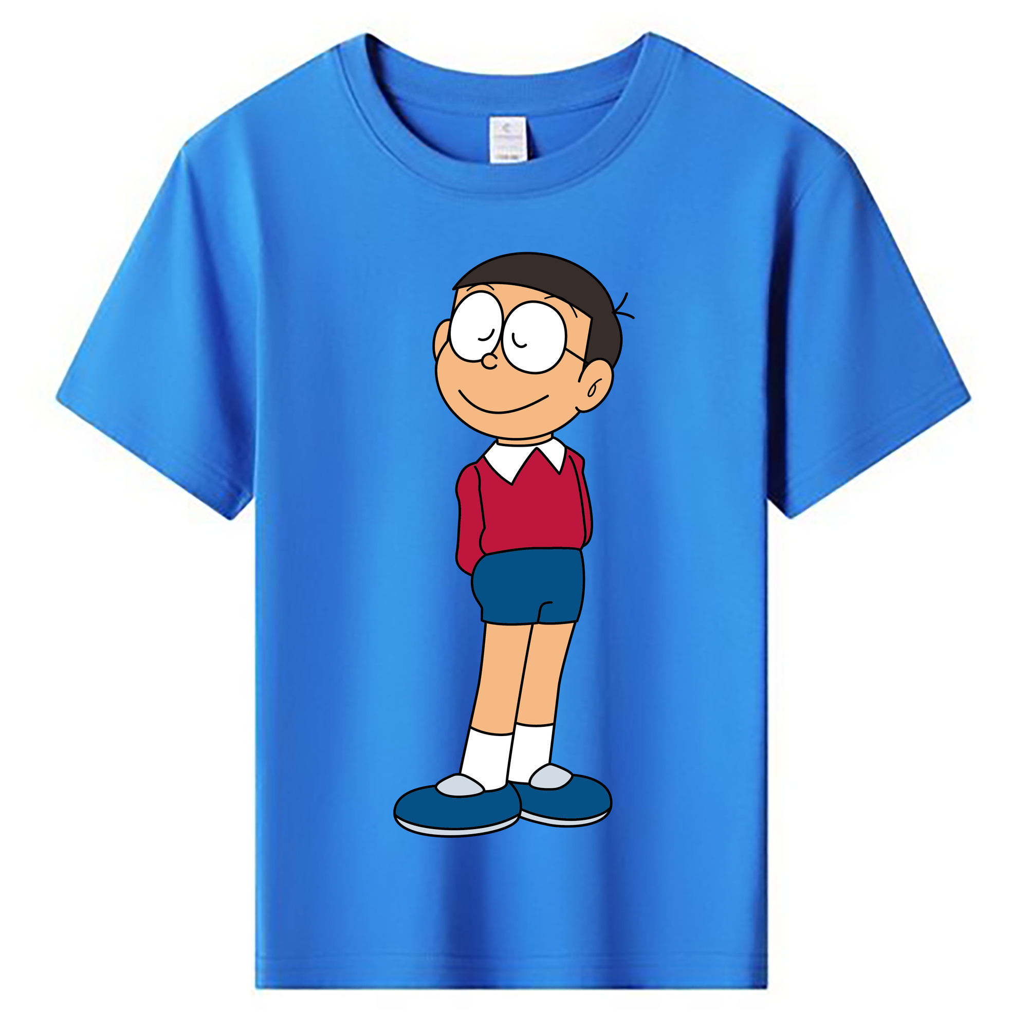（画像用） ドラえもん 野比 のび太 Doraemon Nobita Nobi 綿100％キッズTシャツ（フロントプリント）